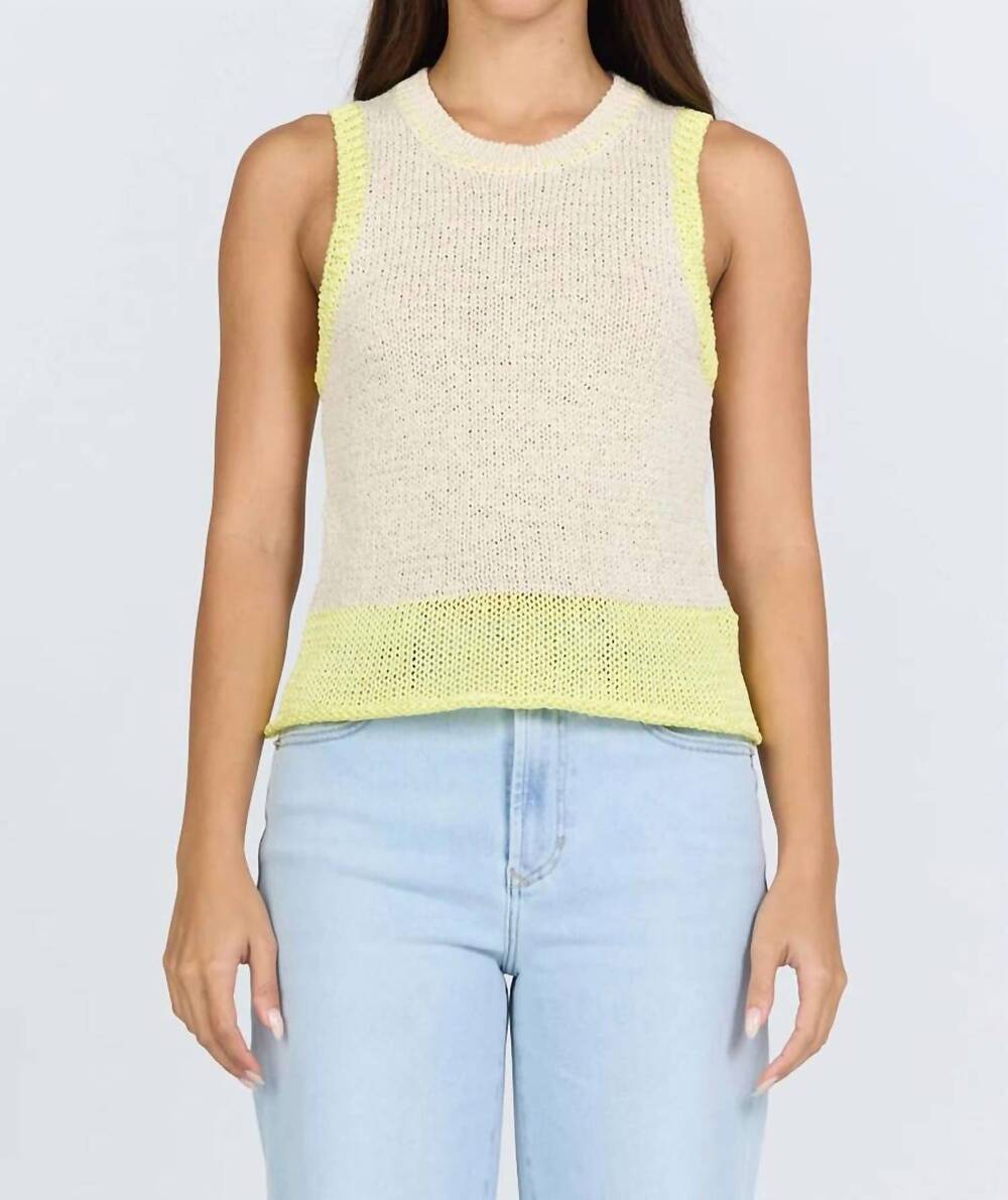 NEW DEAR JOHN DENIM bayla sleeveless sweater in khaki